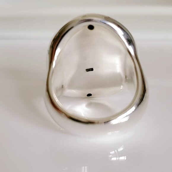 Large Bold Sterling Silver Dome Ring, Chunky Electroform Dome Ring, Sexy Ring - Picture 3 of 9